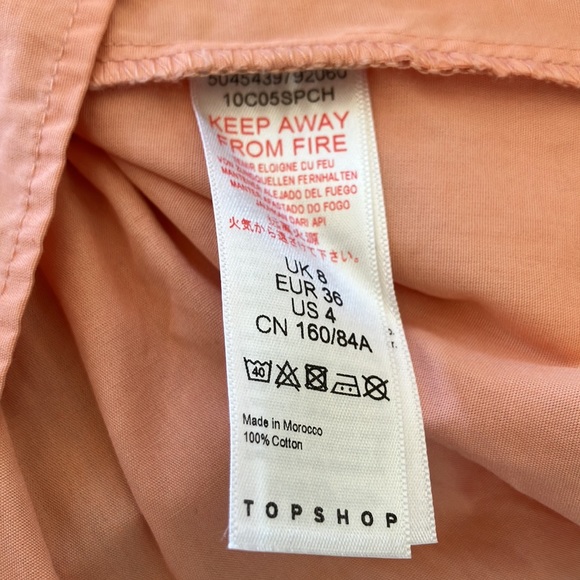 Topshop Poplin Ruffle 100% Cotton Mini Dress - Picture 10 of 13